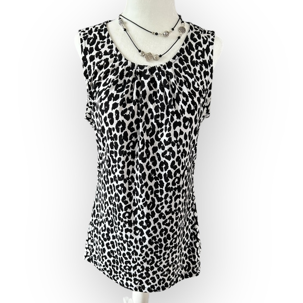 Banana Republic print sleeveless dress shirt size small